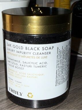 Truly 24K Gold Black Soap Cleanser NEW & SEALED LUXURY impurity cleanser